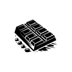 Chocolate Bar Silhouette Clipart, Chocolate Bar Vector Design