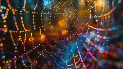 Morning Dew on Spider Web, generative ai