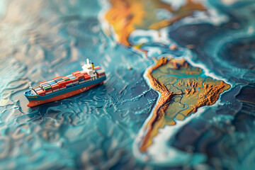Ocean Freight: A Visual Journey Through the Global Logistics Network - obrazy, fototapety, plakaty