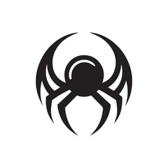 minimalist spider logo on white background