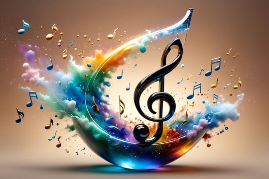 colorful background with musical notes, abstract music background