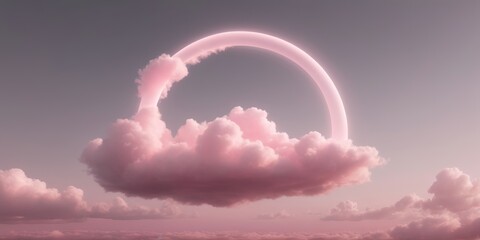 Fluffy pink cicrle cloud