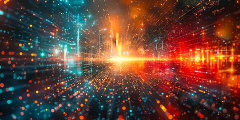 Quantum computing colorful digital background