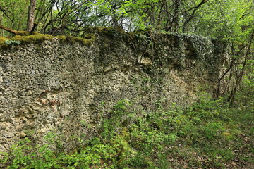 Mauer aus Magerbeton im Heckengäu bei Großglattbach