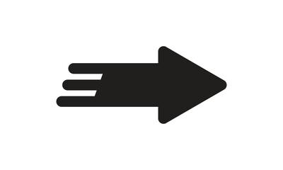 Right arrow vector sign on white background