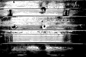 Black and White: Weathered Wooden Table with Holes