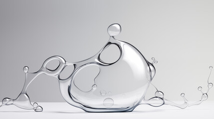 Minimalistic flow Liquid bubble, white plain background