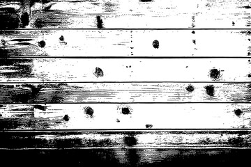 Timeworn Beauty: Wooden Table with Holes in Black and White