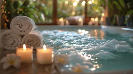 Serene Poolside Wellness Haven, generative ai