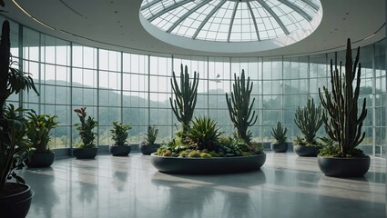 Futuristic interior in sci-fi style, lobby 12 - obrazy, fototapety, plakaty