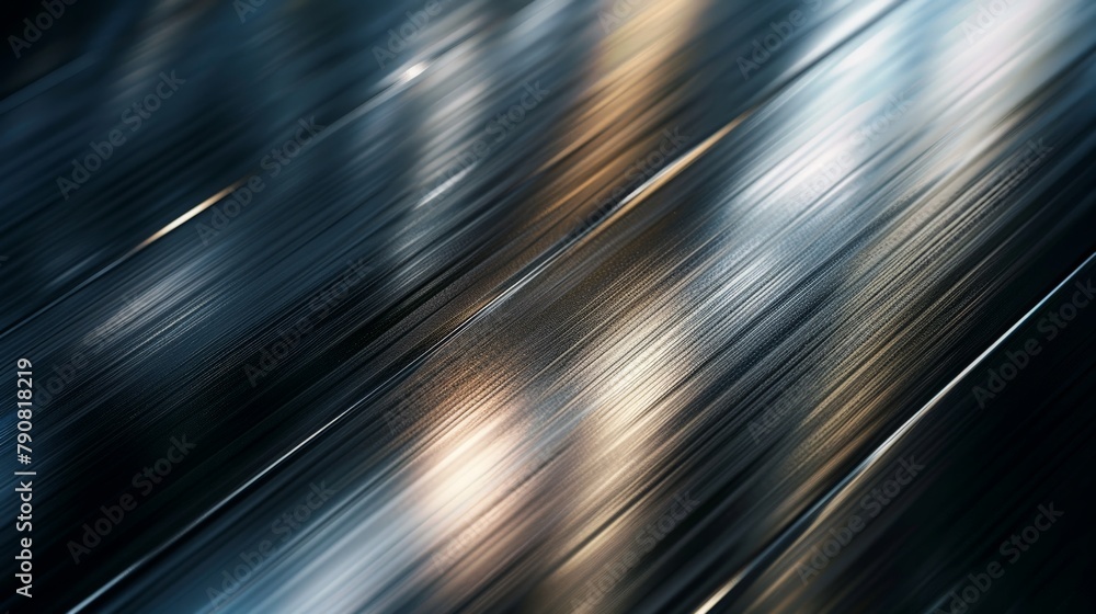 Aufkleber a metallic abstract background with a close-up of brushed steel, reflecting light and creating a sen