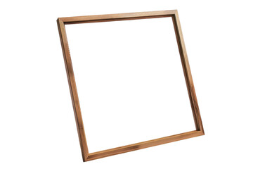 Elegant Thin Wooden Frame Isolated on Transparent or White Background