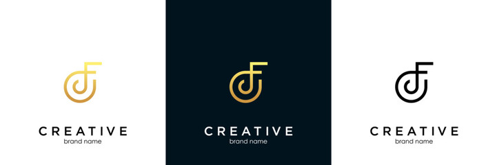 CF or FC Alphabet Letters Logo Monogram