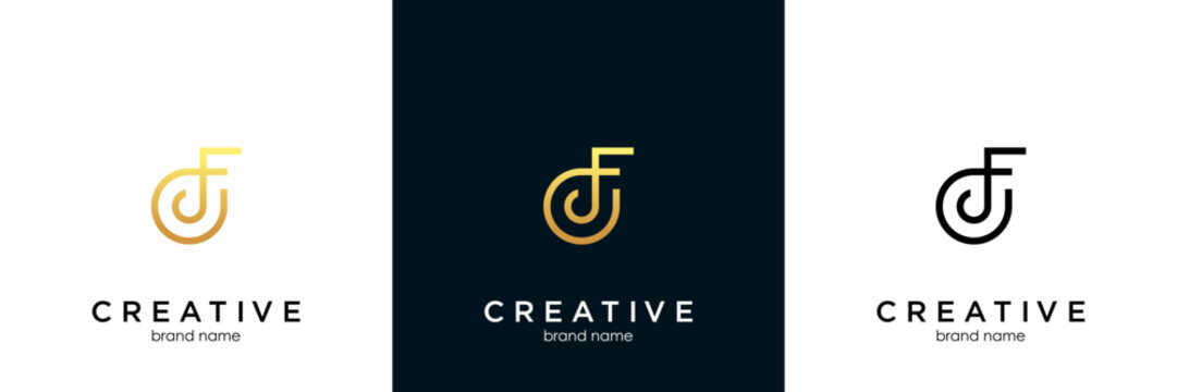 CF or FC Alphabet Letters Logo Monogram