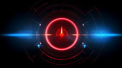 Digital technology red blue lens abstract graphic poster web page PPT background