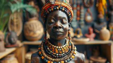 Cultural Heritage: Handmade Tribal Necklaces, generative ai