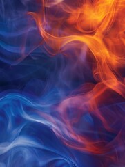 Fototapeta premium Fiery Midnight Blue Swirling Gradients Artistic Abstract Background Image