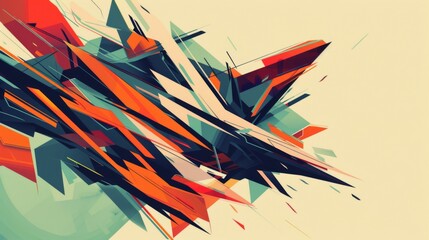 Vibrant Abstract Geometric Explosion Artwork