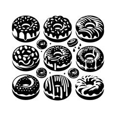 Donut Silhouette Illustration: Easy Graphic Enhancement - Minimallest Donut Vector
