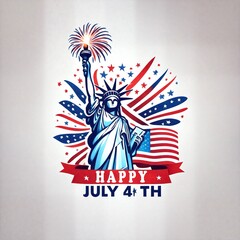 Logo illustration celebrating the independence of the United States on the 4th of July