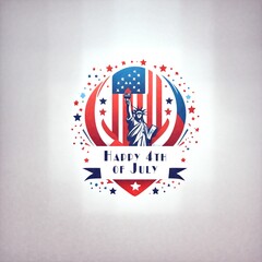 Logo illustration celebrating the independence of the United States on the 4th of July