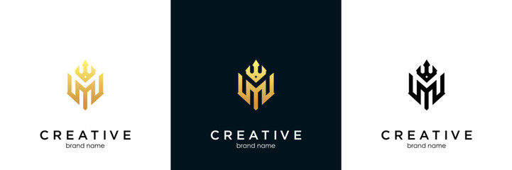 Letter M Crown Elegant Logo Design, brand identity logos vector, modern logo, Logo Designs Vector Illustration Template