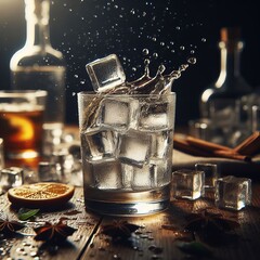 05 611 65. The clink of ice cubes in a glass. Изображен