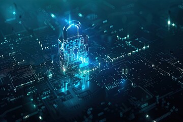 Cybersecurity Breach: Digital Lockpad Under Attack by Hackers - Data Protection Concept