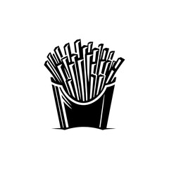 Irresistible French Fries Silhouette: Perfect for Any Project - Minimallest French Fries Vector

