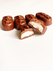 Handmade Bounty Snickers Chocolate on White