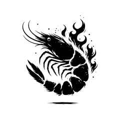 Versatile Fried Shrimp Silhouette Graphic: Ideal for Any Project - Fried Shrimp Illustration
