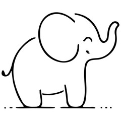 doodle of mom and baby elephant, mom mother mama elepahant