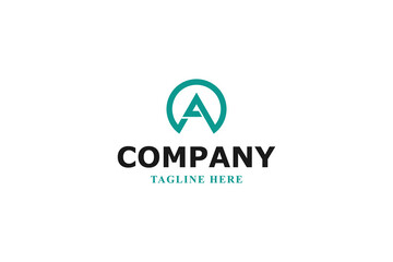 Fototapeta premium letter a inside circle modern minimal logo