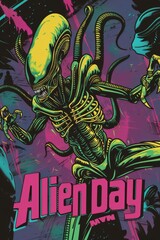 illustration with text to commemorate Alien Day