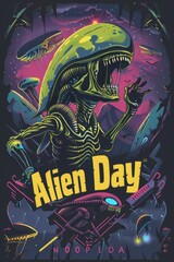 illustration with text to commemorate Alien Day