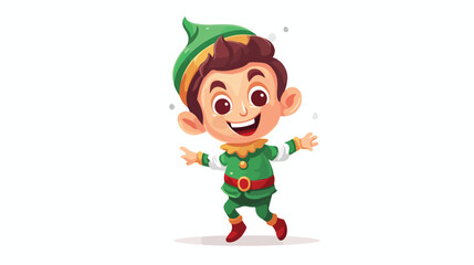 Cheerful a Christmas elf. Vector clip-art illustrat