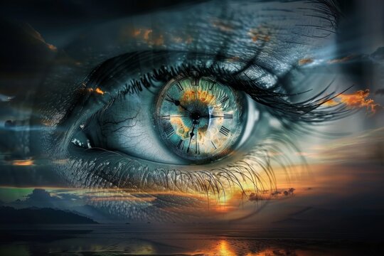 There is a picture of a close up of a person's eye