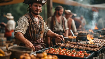 Colonial Culinary Delights on Display, generative ai