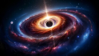 Vibrant Wormhole Surges Through Celestial Splendor of the Cosmos. A mesmerizing view of a vibrant wormhole cutting through a star-studded galactic panorama.
