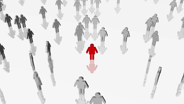 in einer Menge Personen wird eine besondere Person fokussiert