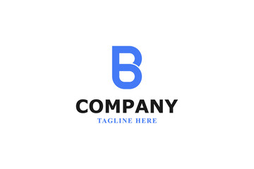 letter b blue modern minimal logo