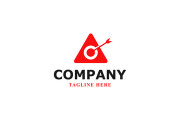 red triangle and arrow modern logo