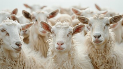 A flock of white goats 