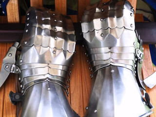 Naklejka premium Parts of a knight's armor from the Middle Ages - gloves