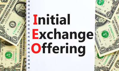 IEO initial exchange offering symbol. Concept words IEO initial exchange offering on beautiful...