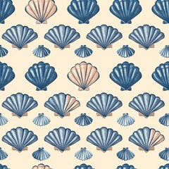 Seashell Pattern on Yellow Background