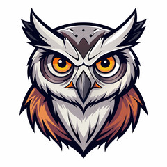 Owl Head vector illustration. Owl head Logo design concept isolated on a white background. colorful friendly Owl logotype Vector Illustration