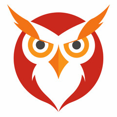 Owl Head vector illustration. Owl head Logo design concept isolated on a white background. colorful friendly Owl logotype Vector Illustration