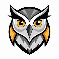 Owl Head vector illustration. Owl head Logo design concept isolated on a white background. colorful friendly Owl logotype Vector Illustration