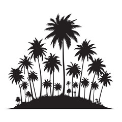 Palm Outline silhouette isolated on white background